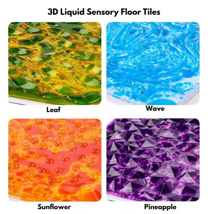 3D Liquid Sensory Floor Tiles – Kids Tactile Play Mat Set (30cm)