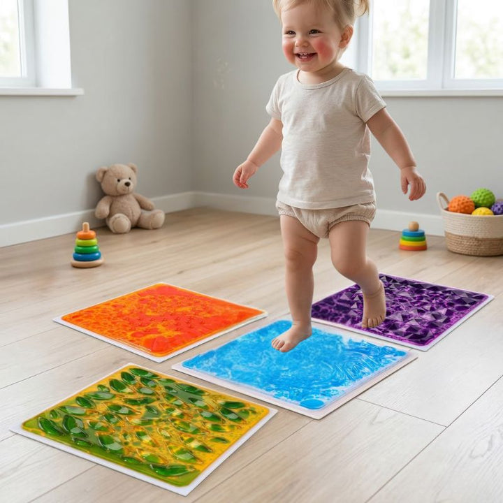 3D Liquid Sensory Floor Tiles – Kids Tactile Play Mat Set (30cm)