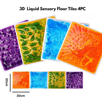 3D Liquid Sensory Floor Tiles – Kids Tactile Play Mat Set (30cm)