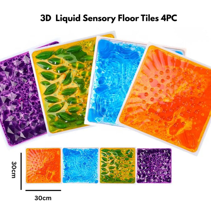 3D Liquid Sensory Floor Tiles – Kids Tactile Play Mat Set (30cm)