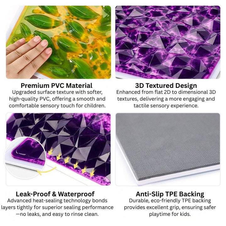 3D Liquid Sensory Floor Tiles – Kids Tactile Play Mat Set (30cm)
