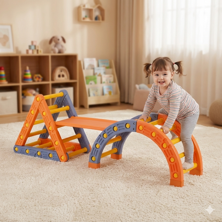 Modular Kids Climbing Frame with Slide | Indoor Outdoor Toddler Play Gym