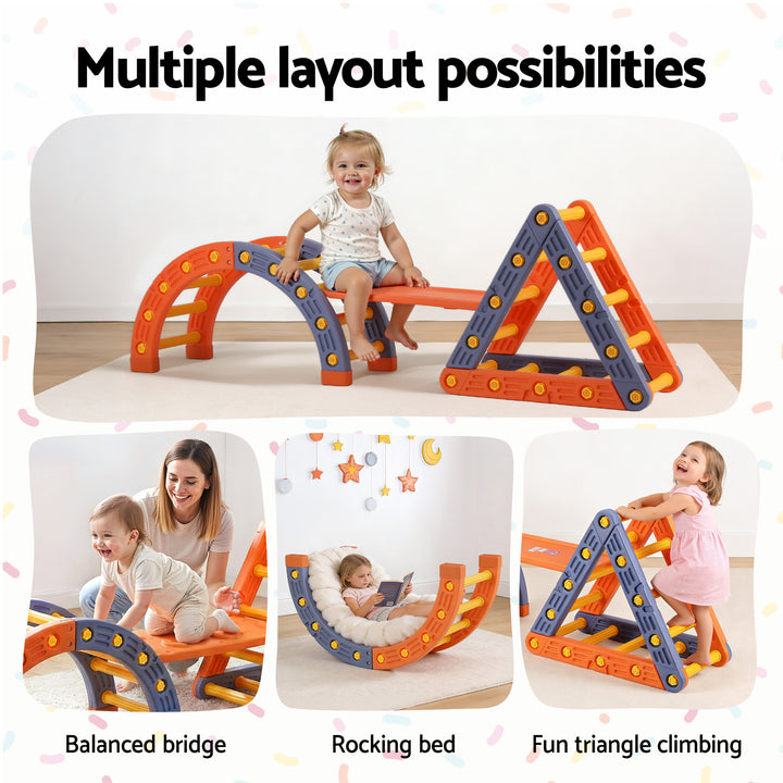 Modular Kids Climbing Frame with Slide | Indoor Outdoor Toddler Play Gym