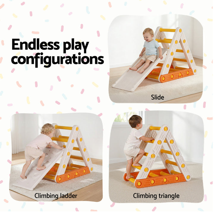 Modular Kids Climbing Frame with Slide | Indoor Outdoor Toddler Play Gym