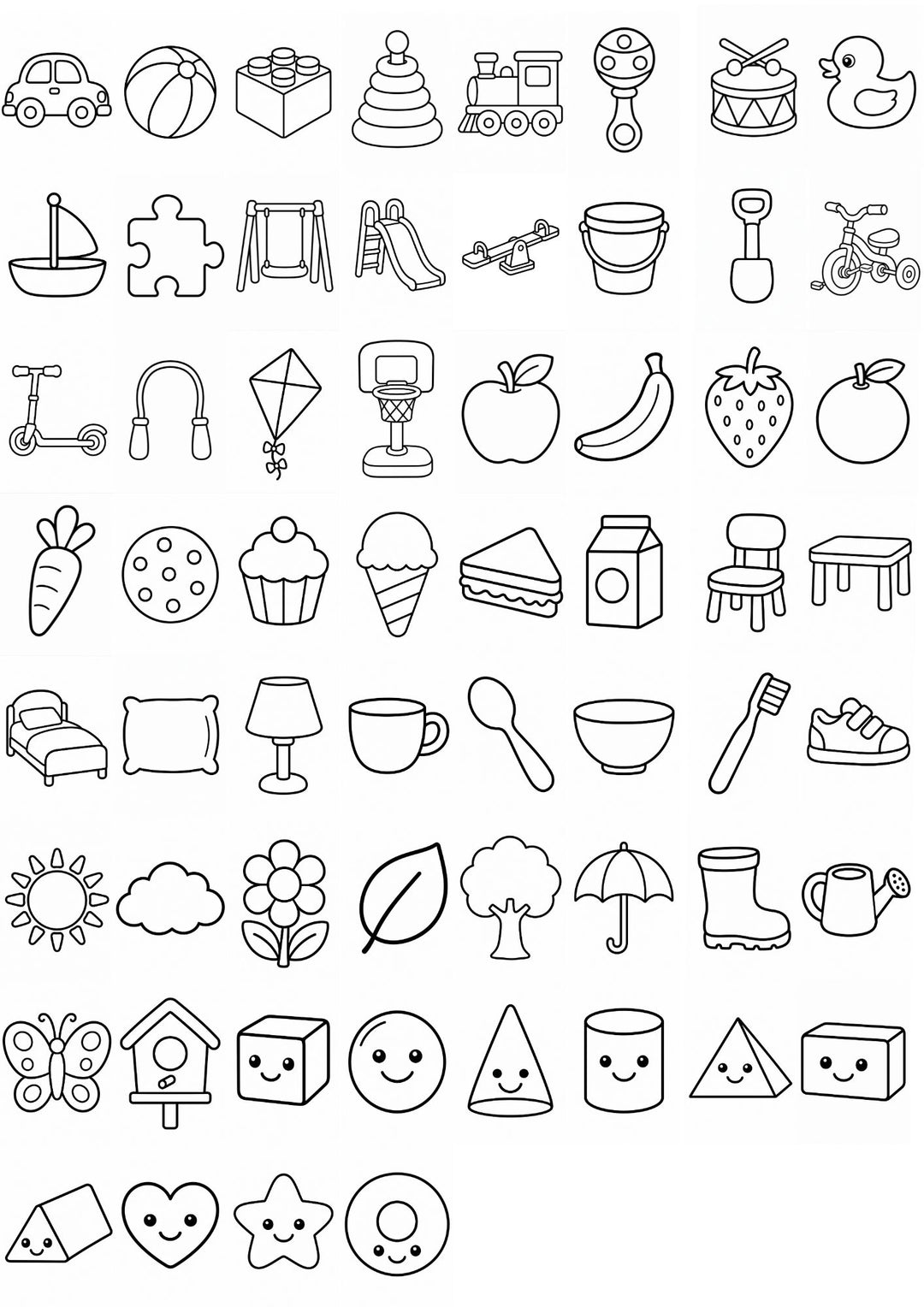 My First Colouring Book for Toddlers Ages 2-3 | 60 Simple Object Colouring Pages