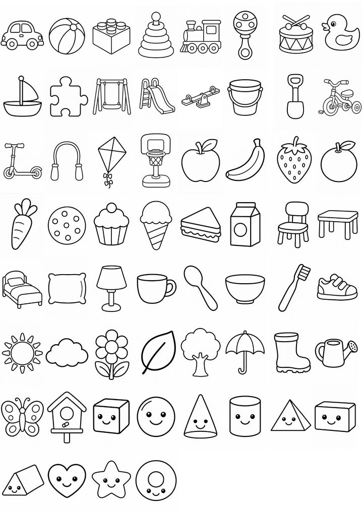 My First Colouring Book for Toddlers Ages 2-3 | 60 Simple Object Colouring Pages