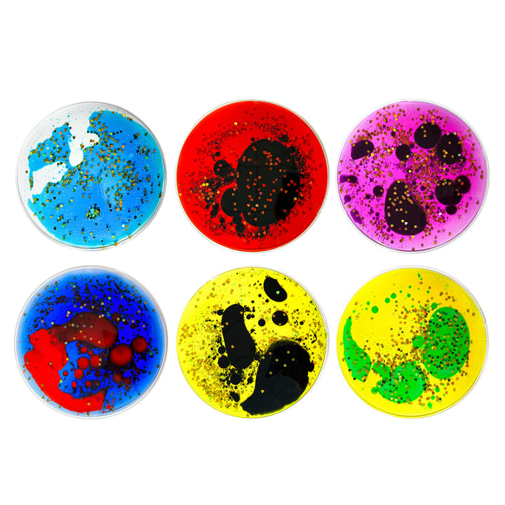 Liquid Sensory Fidget Pads – Squishy Glitter Gel Tiles (6pc / 12pc Sets)