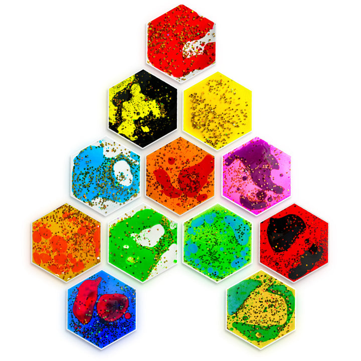 Liquid Sensory Fidget Pads – Squishy Glitter Gel Tiles (6pc / 12pc Sets)