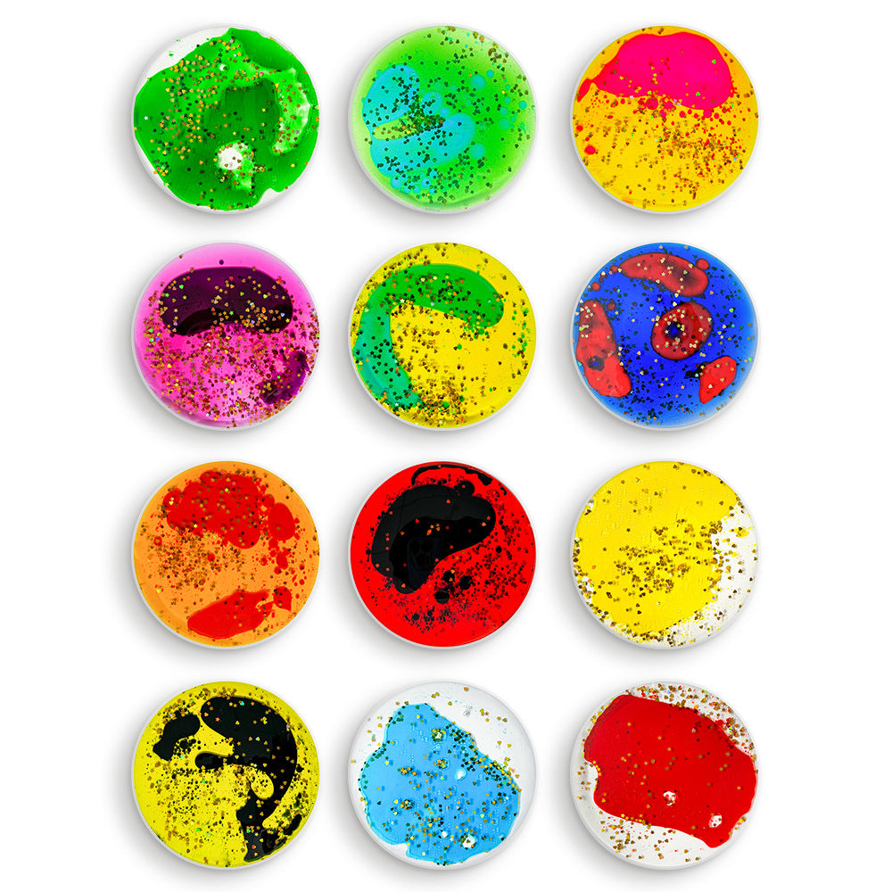 Liquid Sensory Fidget Pads – Squishy Glitter Gel Tiles (6pc / 12pc Sets)