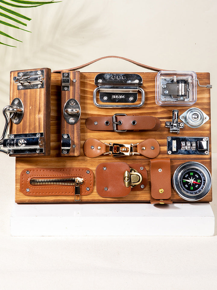 Charcoal-Toned Wooden Busy Board