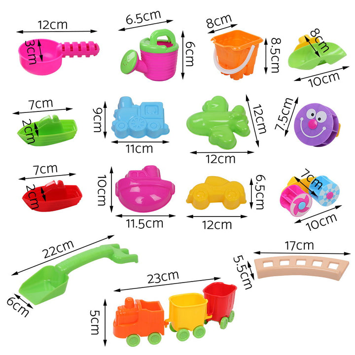 Kids Sand and Water Play Table Set with Umbrella – 26pcs Outdoor Activity Toy for Toddlers