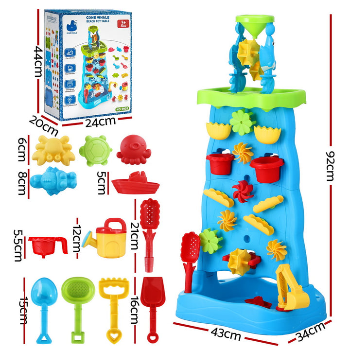 Kids Double-Sided Waterfall Sand & Water Play Tower