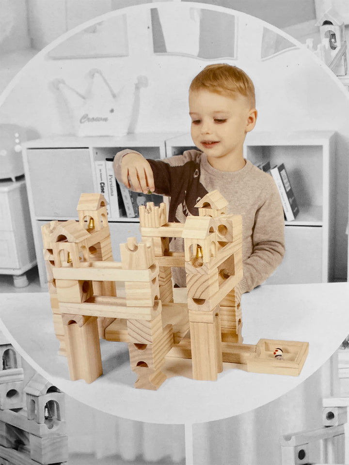 Wooden Marble Run Set 80Pcs