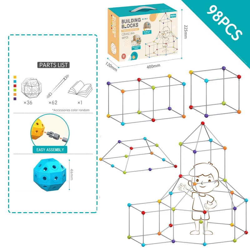 3D Fort Building Sets (70-128pc)