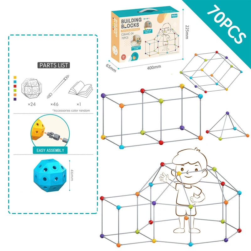 3D Fort Building Sets (70-128pc)