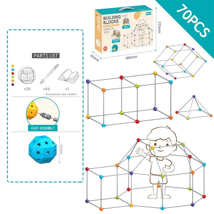 3D Fort Building Sets (70-128pc)