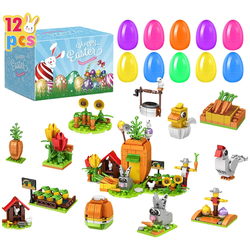 Easter Blind Box 12PCS Pre Filled Building Blocks