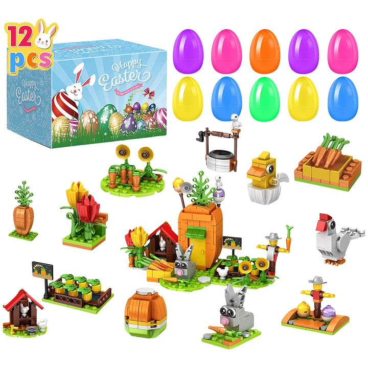 Easter Blind Box 12PCS Pre Filled Building Blocks