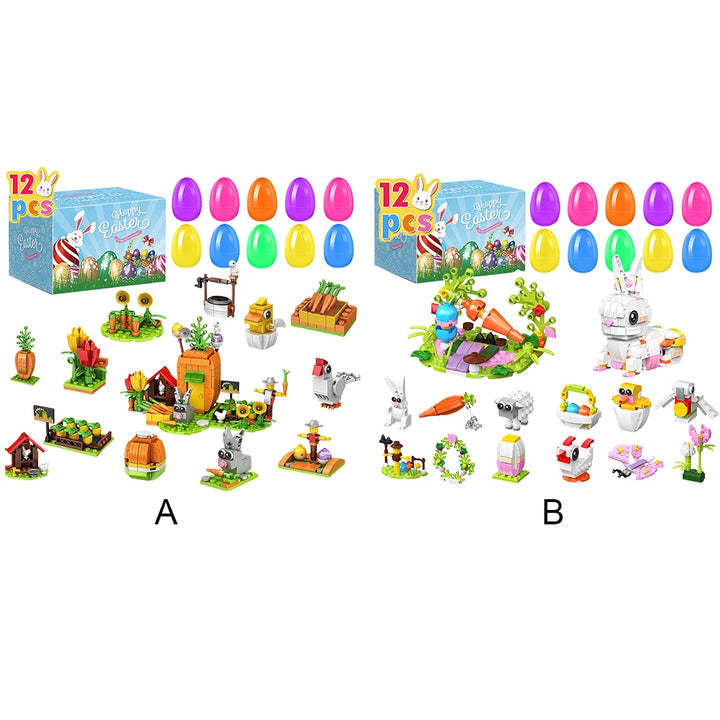 Easter Blind Box 12PCS Pre Filled Building Blocks