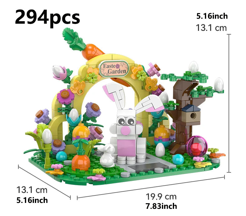 Easter Garden Bunny Building Block Set 294PCS