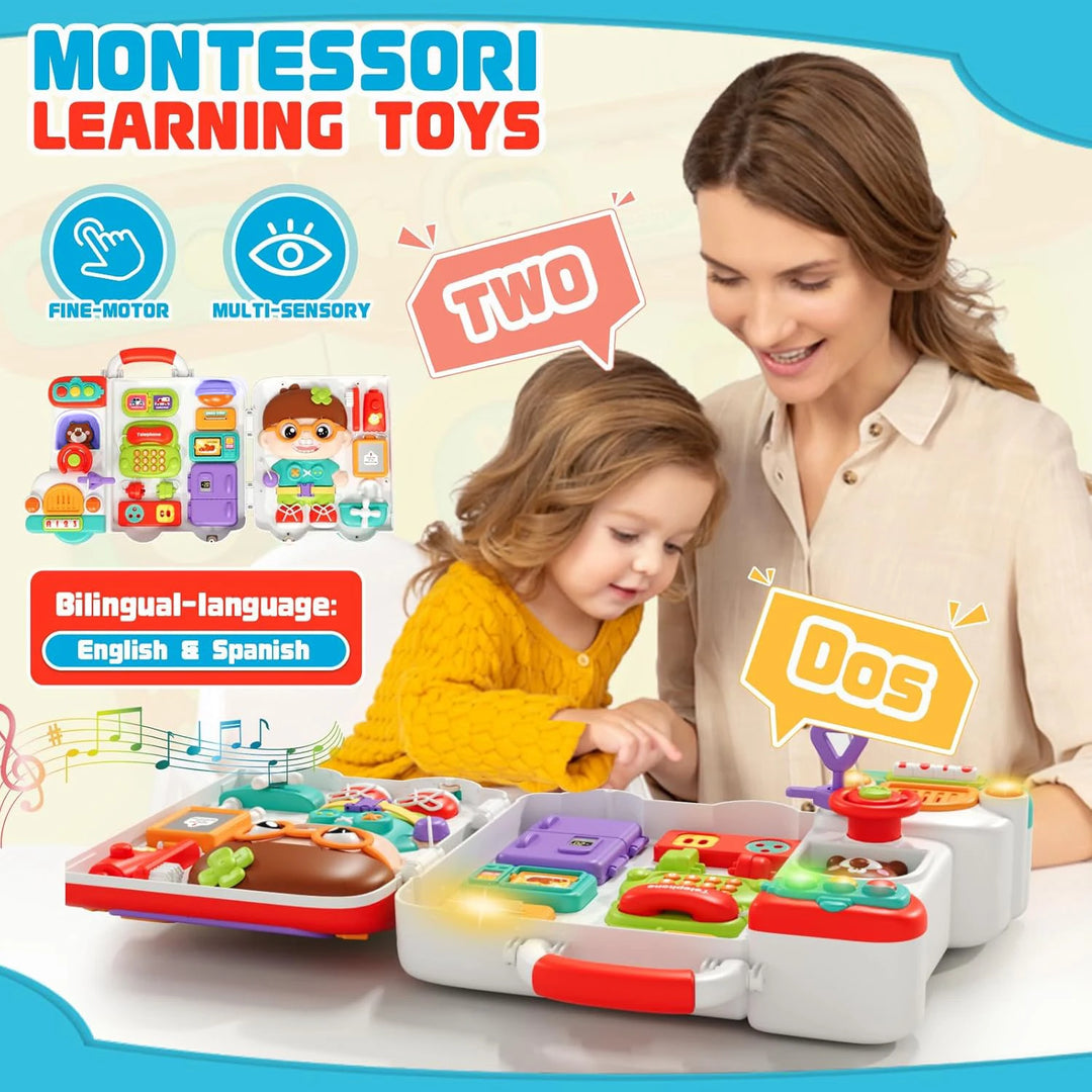 Montessori Busy Board Suitcase Toy for Children