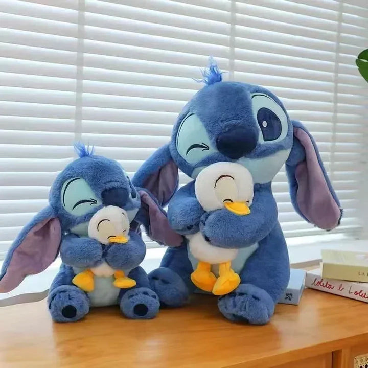 Cute Plush Hugging Stitch & Duck – Soft Cuddly Stuffed Toy