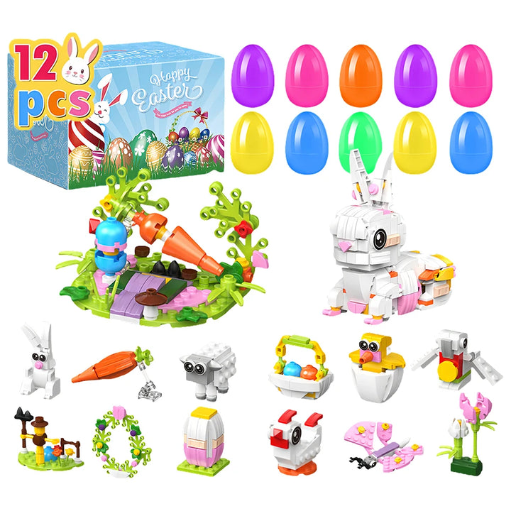Easter Blind Box 12PCS Pre Filled Building Blocks