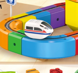 3D Interlocking Train Track Building Set | Free-Form Infinite Loop Orbital Track Play Set 123pc