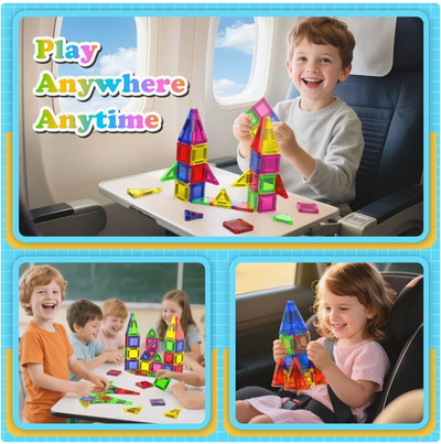 Pocket Magnetic Tiles Travel Set – Mini Building Tiles in Tin Case
