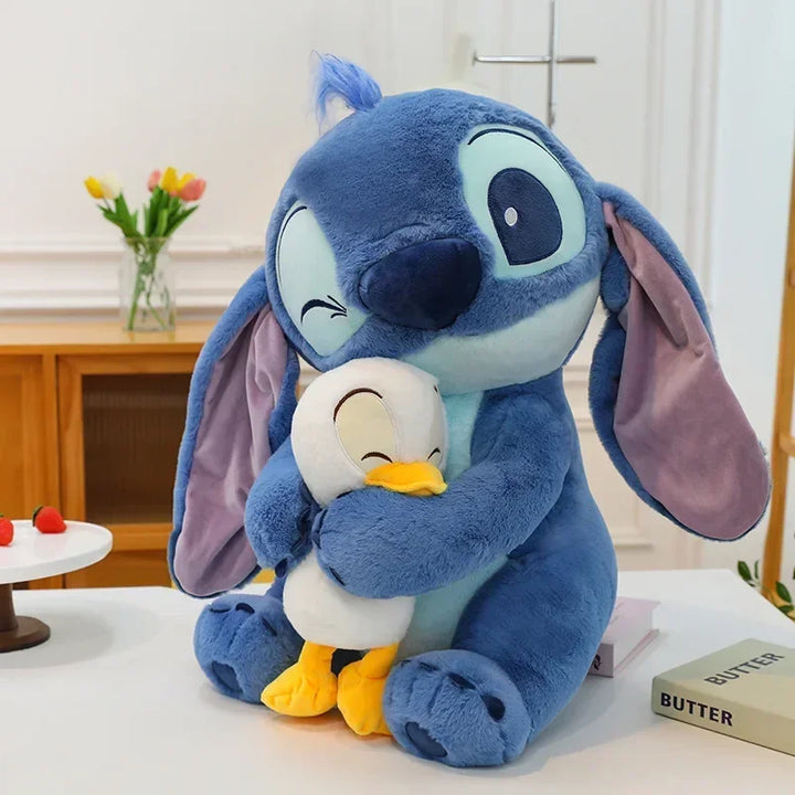 Cute Plush Hugging Stitch & Duck – Soft Cuddly Stuffed Toy