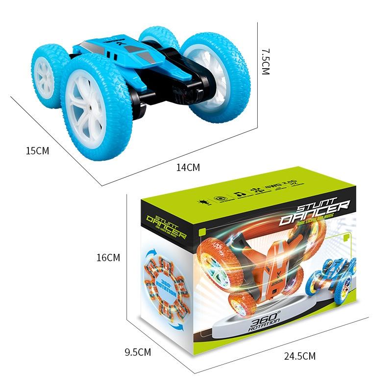 4WD Remote Control Stunt Car Double-Sided 360° Rotating RC Car with LED Lights, Music & Rechargeable Battery