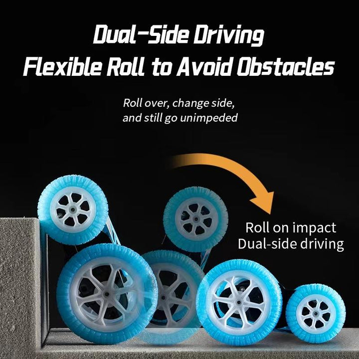 4WD Remote Control Stunt Car Double-Sided 360° Rotating RC Car with LED Lights, Music & Rechargeable Battery