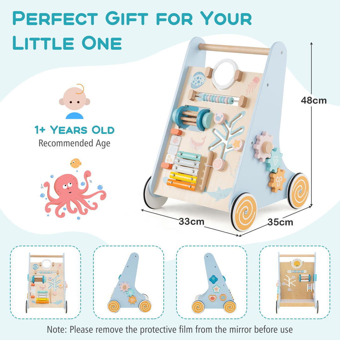 Baby Toddler Wooden Activity Walker Pusher