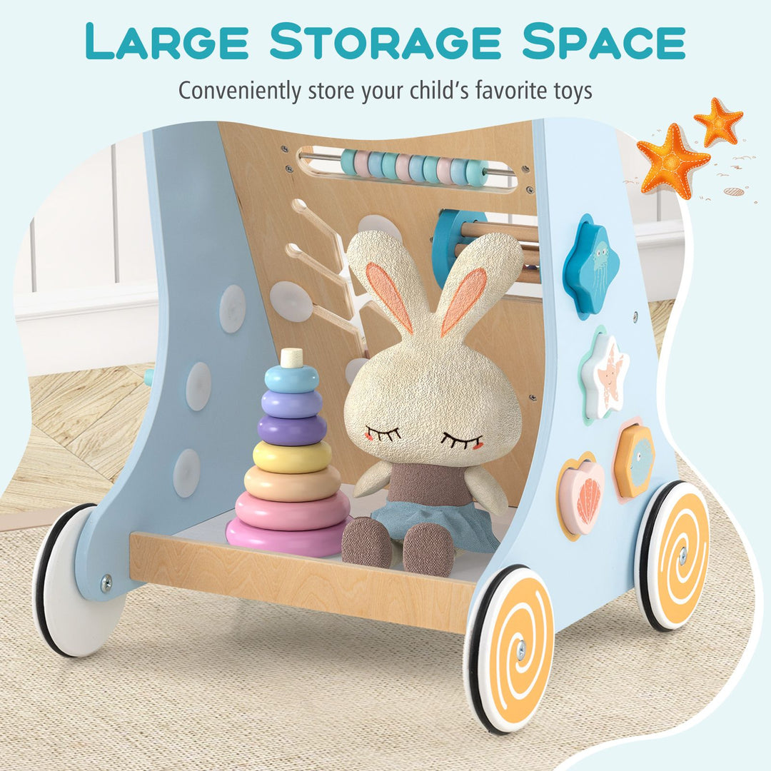 Baby Toddler Wooden Activity Walker Pusher