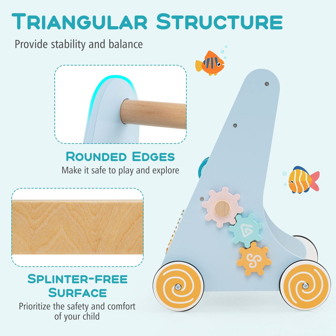 Baby Toddler Wooden Activity Walker Pusher