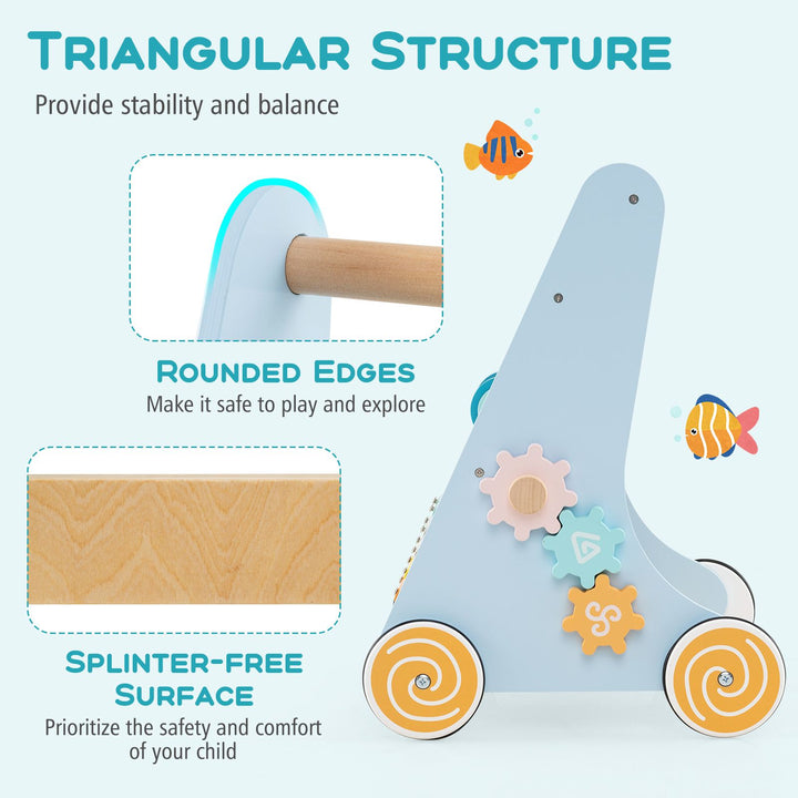 Baby Toddler Wooden Activity Walker Pusher