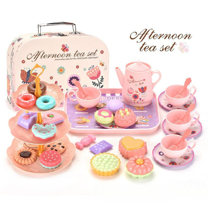 Afternoon tea playset gift box with teapot, cups and treats for children&