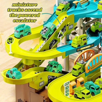 Dinosaur Construction Site Track Toy with Motorised Escalator