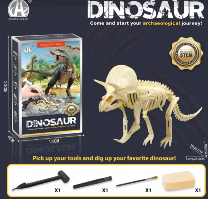 Dig a Dino excavation kit for kids uncovering dinosaur fossils with hands-on STEM digging tools