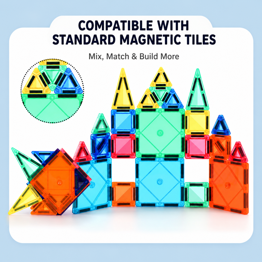 Pocket Magnetic Tiles Travel Set – Mini Building Tiles in Tin Case