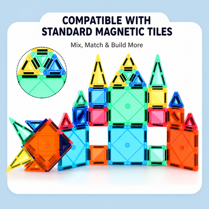 Pocket Magnetic Tiles Travel Set – Mini Building Tiles in Tin Case