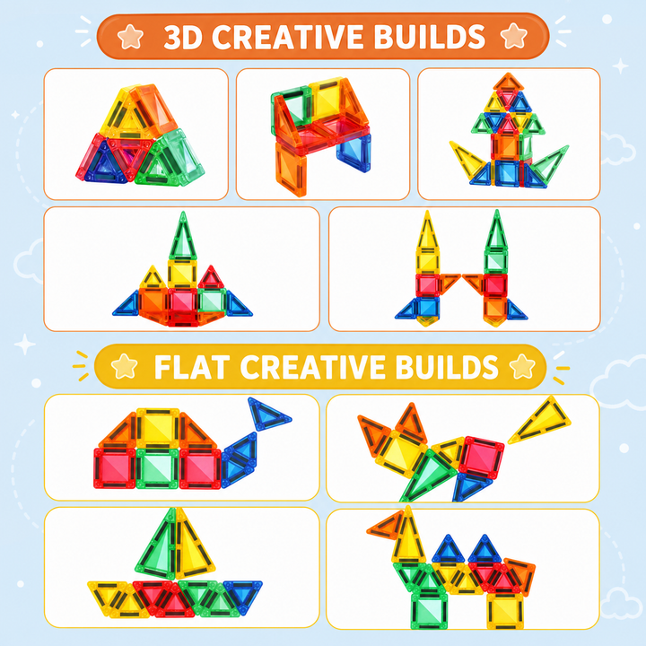 Pocket Magnetic Tiles Travel Set – Mini Building Tiles in Tin Case