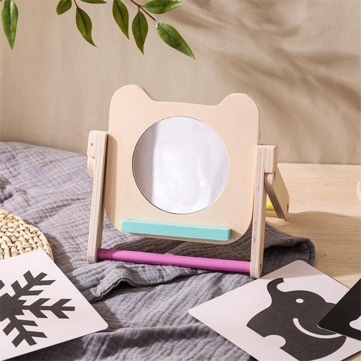 Montessori visual tracking set for babies with mirror and high-contrast cards for early visual development