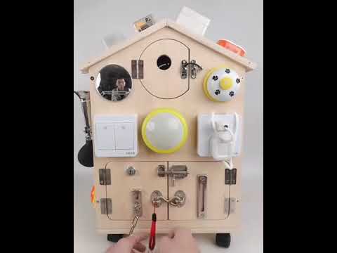Montessori Wooden Busy Board House Sensory Board Play House 37 In 1