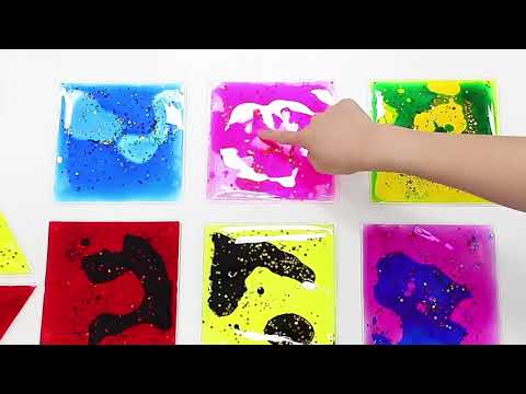 Liquid Sensory Fidget Pads – Squishy Glitter Gel Tiles (6pc / 12pc Sets)