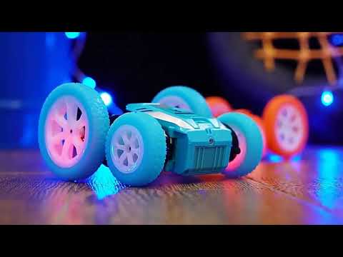 4WD Remote Control Stunt Car Double-Sided 360° Rotating RC Car with LED Lights, Music & Rechargeable Battery