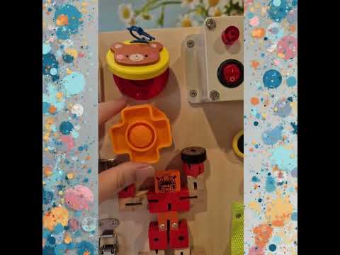 Montessori Wooden Busy Board Toddler Sensory Board Skill Toy 20 Widgets Educational Toy