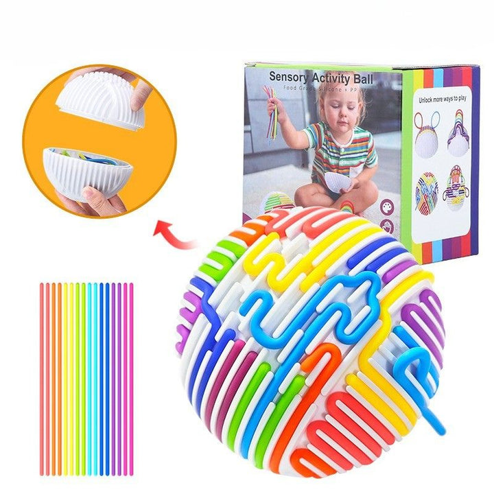 Silicone sensory fidget ball for stress relief and focus with push and peel textures for all ages