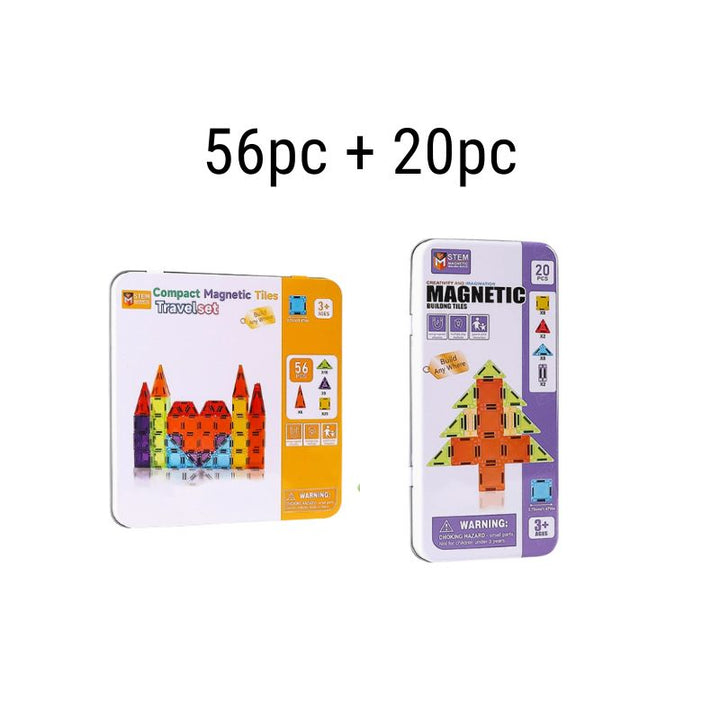 Pocket Magnetic Tiles Travel Set – Mini Building Tiles in Tin Case
