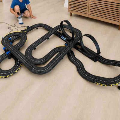 Dual Lane 11.8M Electric Racing Track Set With 4 Cars & Speed Controllers